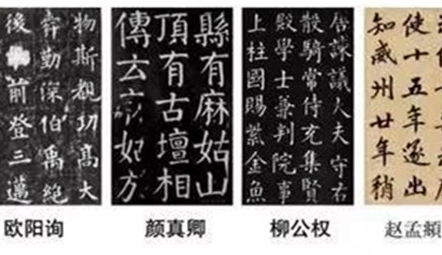 在古代书法史上，以楷书为著称的书法家有哪四位？