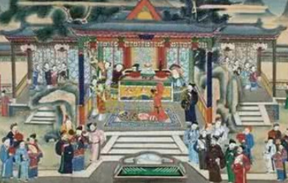 明代画家仇英《郭子仪拜寿图》简介 该作由美国回流而来