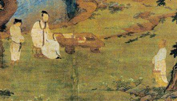 仇英的《右军书扇图》画的是什么故事?